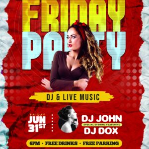 Friday Night Club Party Flyer Free PSD